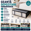 1+1 GRATIS Geanta depozitare haine sub pat, Inchidere cu fermoar, Rezistent la praf si umiditate, Durabil, Respirabil, Usor de pliat si curatat, 60*45*15cm, Negru