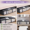 1+1 GRATIS Geanta depozitare haine sub pat, Inchidere cu fermoar, Rezistent la praf si umiditate, Durabil, Respirabil, Usor de pliat si curatat, 60*45*15cm, Negru