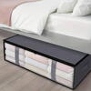 1+1 GRATIS Geanta depozitare haine sub pat, Inchidere cu fermoar, Rezistent la praf si umiditate, Durabil, Respirabil, Usor de pliat si curatat, 60*45*15cm, Negru