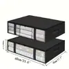 1+1 GRATIS Geanta depozitare haine sub pat, Inchidere cu fermoar, Rezistent la praf si umiditate, Durabil, Respirabil, Usor de pliat si curatat, 60*45*15cm, Negru