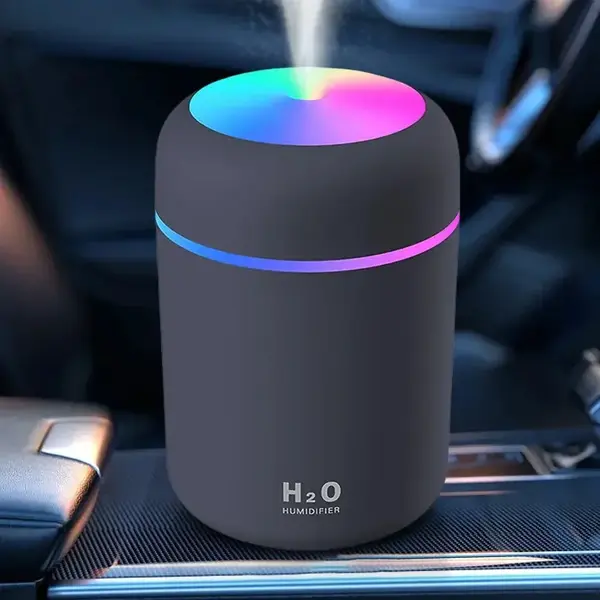 1+1 GRATIS Umidificator de aer cu ultrasunete, difuzor aromaterapie 300ML, cu iluminat LED, pentru casa, birou si masina STH-4