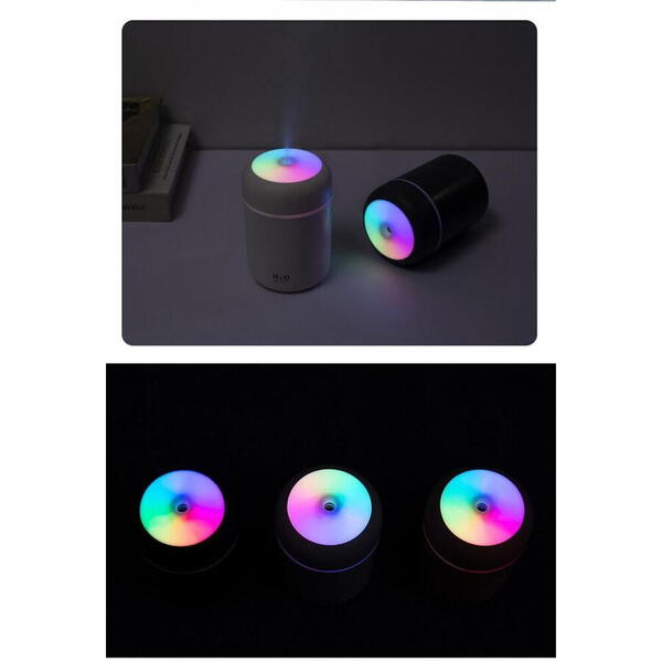1+1 GRATIS Umidificator de aer cu ultrasunete, difuzor aromaterapie 300ML, cu iluminat LED, pentru casa, birou si masina STH-4