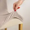 Set 6 Husa Pentru Scaun, 65x40x35 cm, Catifea, Elastic, Protectie Impotriva Murdariei, Spalare La Masina La 30 De Grade, Bej