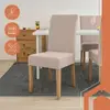 Set 6 Husa Pentru Scaun, 65x40x35 cm, Catifea, Elastic, Protectie Impotriva Murdariei, Spalare La Masina La 30 De Grade, Bej