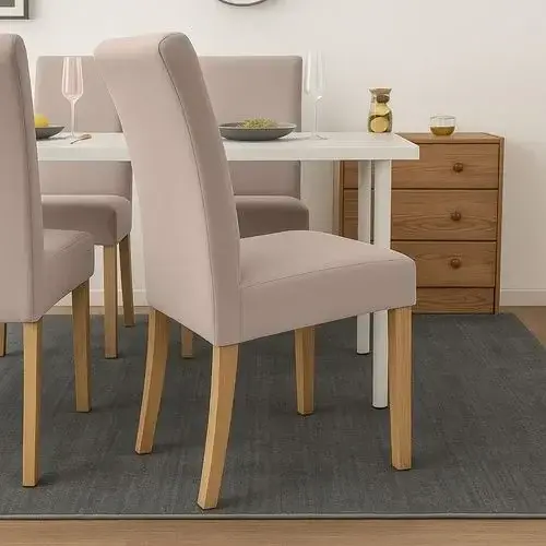Set 6 Husa Pentru Scaun, 65x40x35 cm, Catifea, Elastic, Protectie Impotriva Murdariei, Spalare La Masina La 30 De Grade, Bej