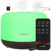 Difuzor de ulei esential, Aromaterapie, Umidificator de aer, Rezervor 300ML, Telecomanda si lumina veghe ajustabila 8 Culori + 1 Ulei Cadou