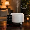 Difuzor de ulei esential, Aromaterapie, Umidificator de aer, Rezervor 300ML, Telecomanda si lumina veghe ajustabila 8 Culori + 1 Ulei Cadou
