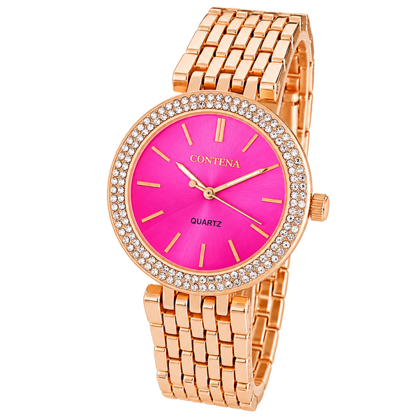 GENEVA Ceas dama Quartz, Contena Jubile, Roz