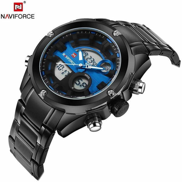 Ceas barbatesc NaviForce, Analog Si Digital, Cronometru, Alarma, Data, Luna, Ziua Saptamanii, Afisaj Iluminat