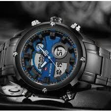 Ceas barbatesc NaviForce, Analog Si Digital, Cronometru, Alarma, Data, Luna, Ziua Saptamanii, Afisaj Iluminat