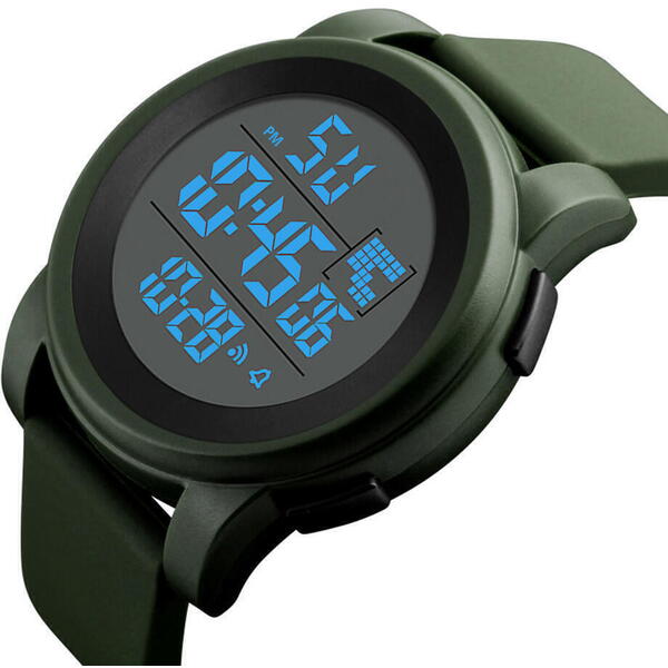 SPORT Ceas barbatesc Quartz, Digital, Data, Luna, Ziua Saptamanii, Afisaj Iluminat, Cronometru