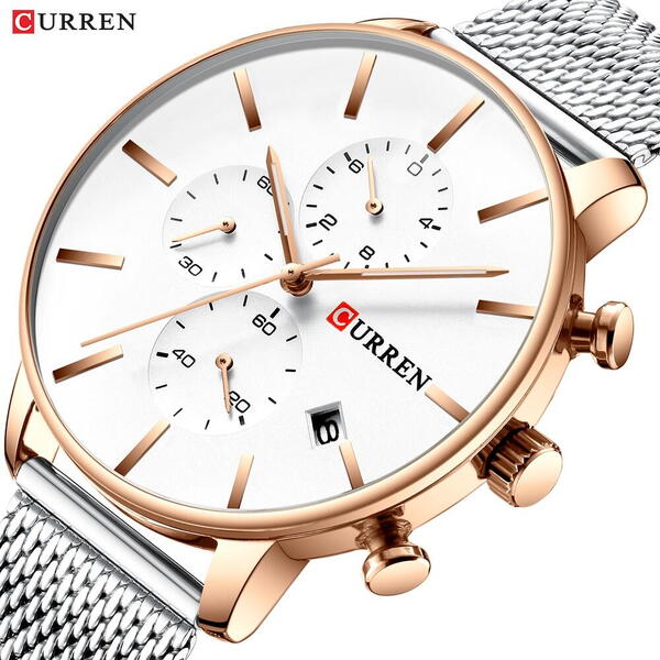 Ceas barbatesc Curren, Quartz, Cronograf, Afisaj Data, Steel